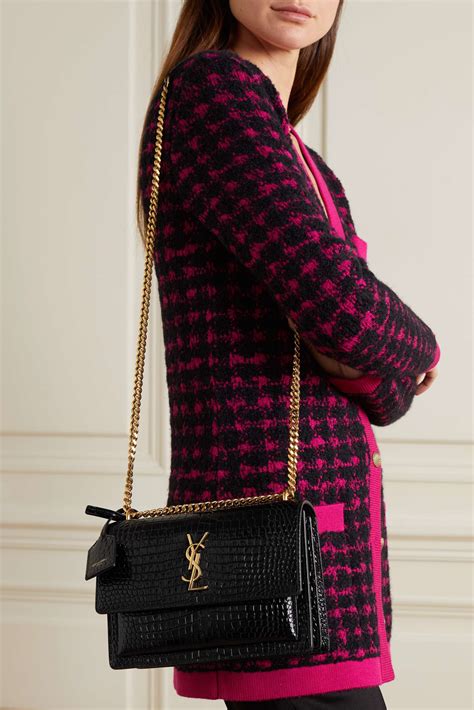 ysl small sunset croc bag